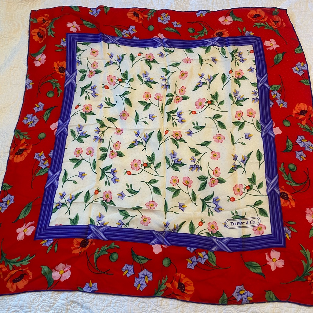 Tiffany & Co Vintage Floral Silk Scarf